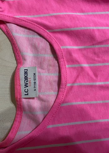 6-7 yaş Pembe Fırfırlı Kız Çocuk Tişörtü - Görsel 3