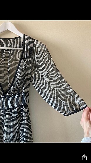 s Beden çeşitli Renk Blu marka zebra desenli şifon bluz