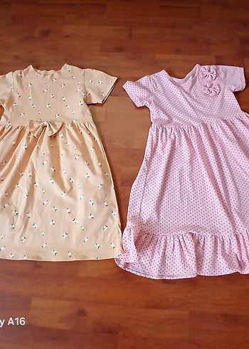 Kız Çocuk Pembe Kısa Kollu Pamuklu Elbise