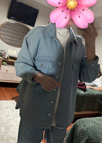 LC Waikiki Uzun Kollu taşlı Denim Ceket taşlı pantolon