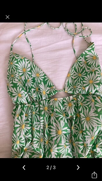 Zara zara cicek desenli elbise