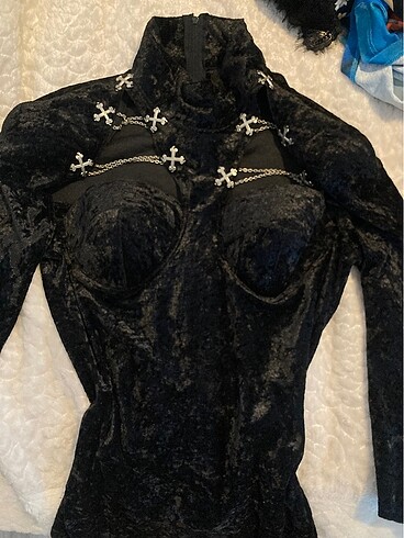 xl Beden gotik kadife elbise