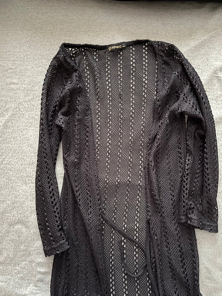 Kızlar için Siyah Dantel Detaylı pareo - Görsel 2