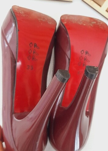 35 Beden bordo Renk Platform topuk