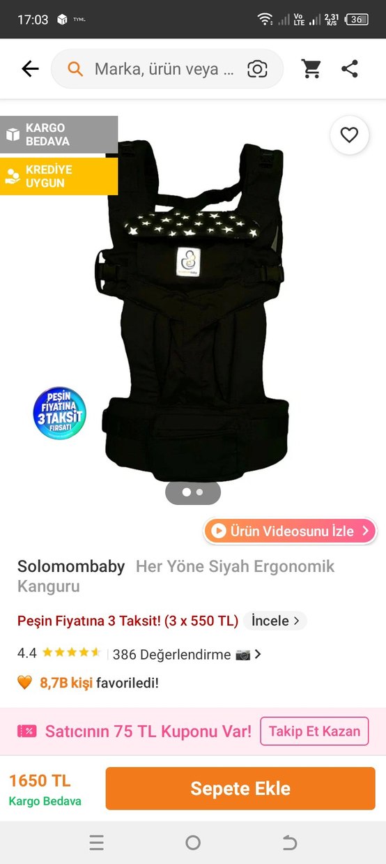 Siyah Bebek Taşıyıcı - Görsel 5