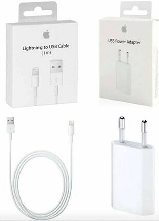 İPhone şarj adaptörü + Lightning kablo