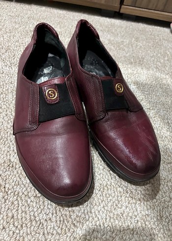 Hotiç Bordo Deri Klasik Kadin