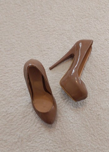 Bej Stiletto Topuklu Kadın Ayakkabı - Görsel 3