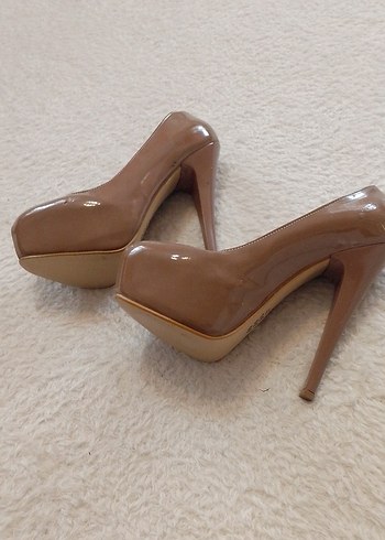 Bej Stiletto Topuklu Kadın Ayakkabı - Görsel 6