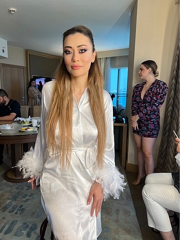 s Beden beyaz Renk Gelin Sabahlığı