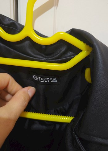 Kadın Siyah Mini Deri Biker Ceket - Görsel 2