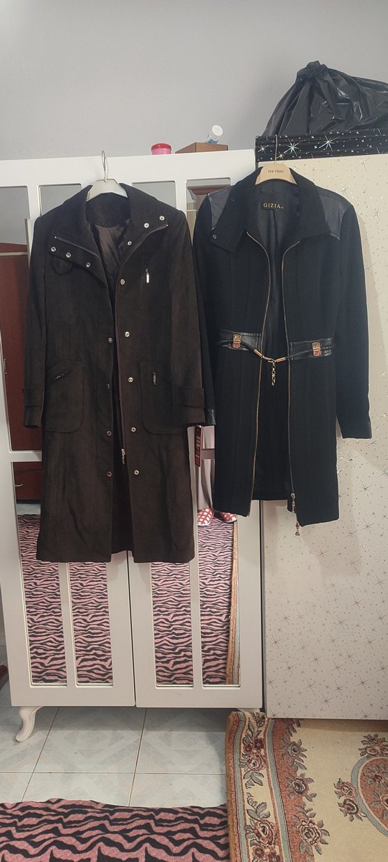 Deri Kemerli Uzun Erkek Kaban - Görsel 4