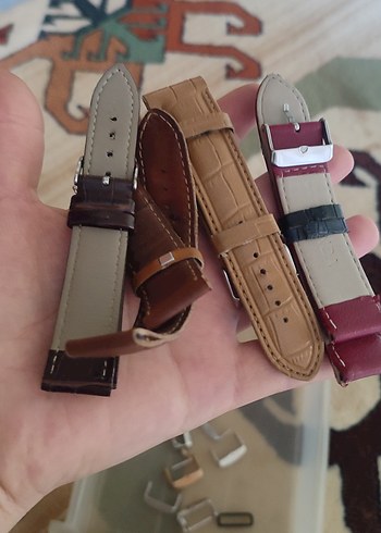 Klasik Erkek Saat Kayışları - Renkli Kahverengi Tonlar - Görsel 6