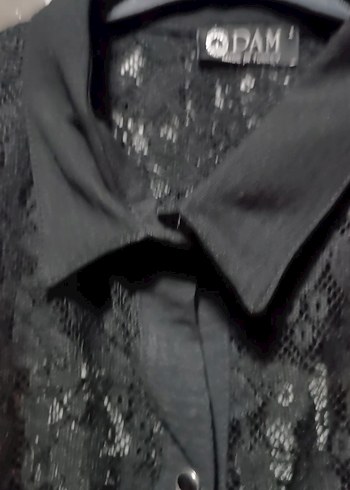 Düğmeli Siyah Gotik Dantel Bluz - Görsel 11