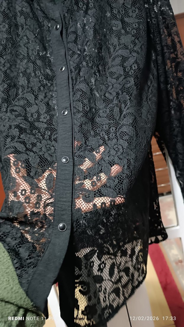 Düğmeli Siyah Uzun Kollu Gotik Bluz - Görsel 5