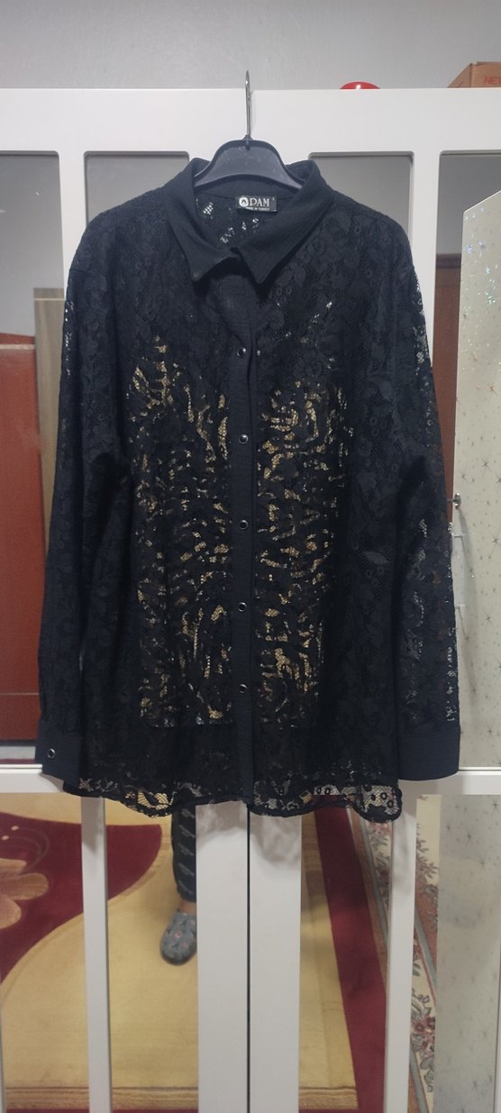 Düğmeli Siyah Uzun Kollu Gotik Bluz - Görsel 2