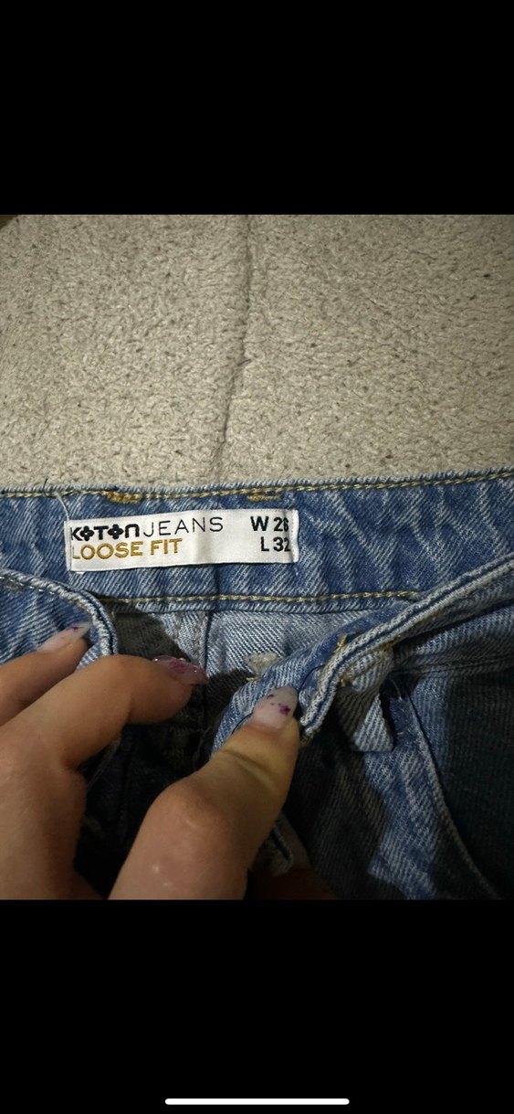 Mavi Geniş Kesim Midi Boy Kadın Kot Pantolon - Görsel 2