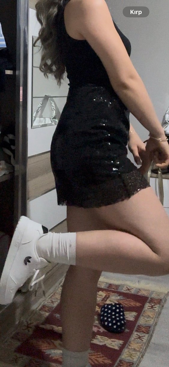 Parlak Siyah Yılan Desenli Mini Etek - Görsel 2