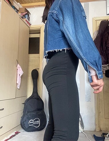 xs Beden Crop kot ceket
