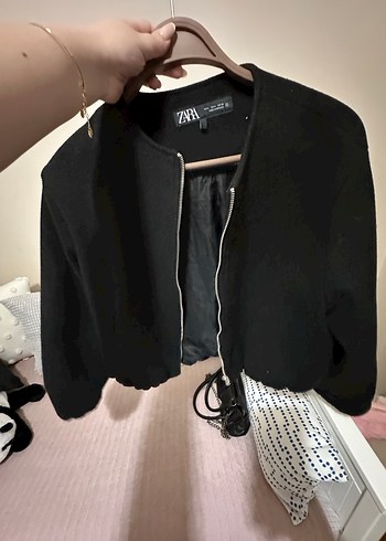 Siyah Fermuarlı Kadın Bomber Ceket