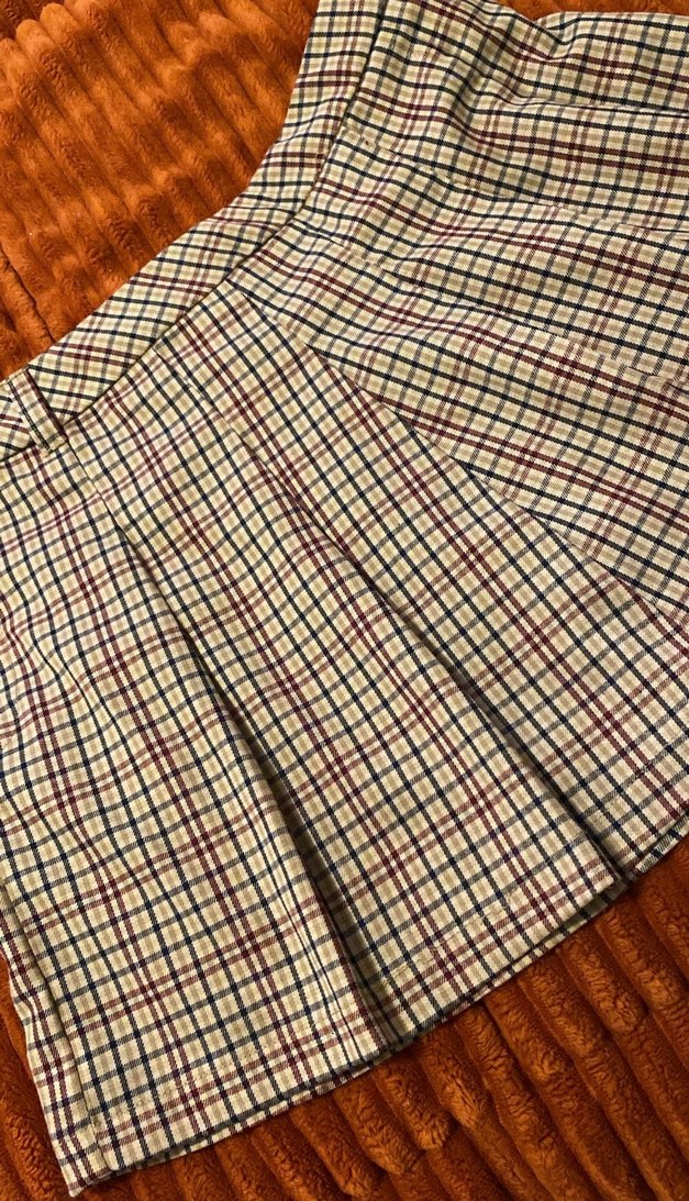 Kadın Pileli Mini Etek Kareli Desen - Görsel 3