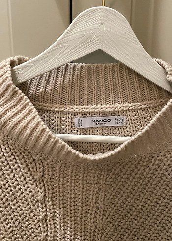 Bej Örgü Kadın Triko Kazak - Görsel 3