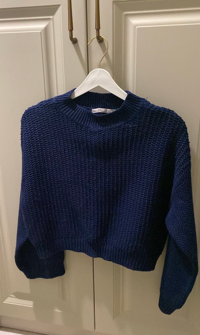 Lacivert Örgü Kadın Kazak - Görsel 3