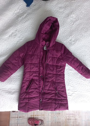 Fermuarlı Mor çocuk Kışlık Mont - Görsel 6