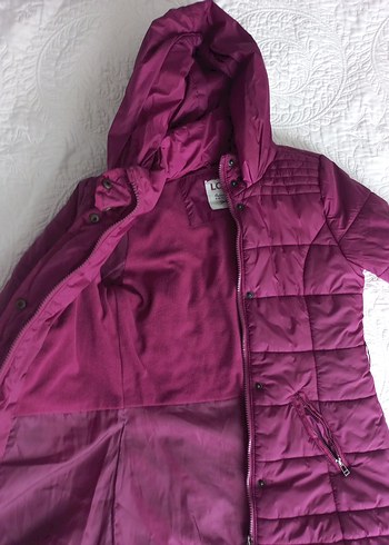 Fermuarlı Mor çocuk Kışlık Mont - Görsel 5