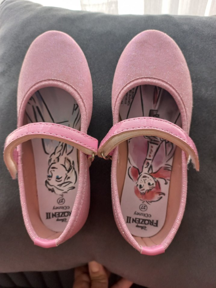 Kızlar için Pembe Baskılı Tokalı Babet - Görsel 5