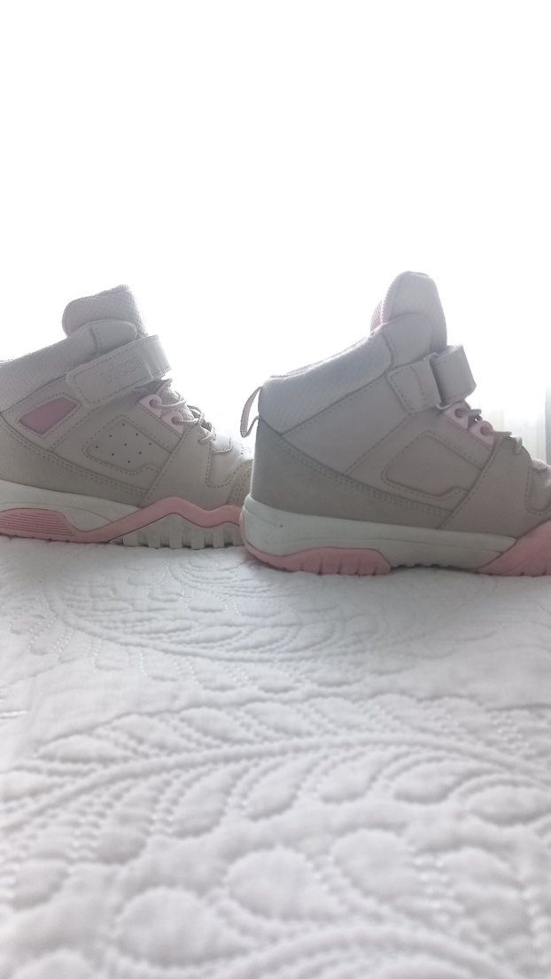 Kız Çocuk Pudra Pembe Cırt Cırtlı Spor Ayakkabı - Görsel 5