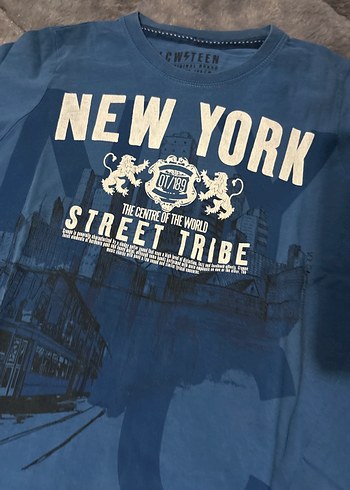 Erkek Çocuk Mavi Uzun Kollu Baskılı Tişört - Görsel 2