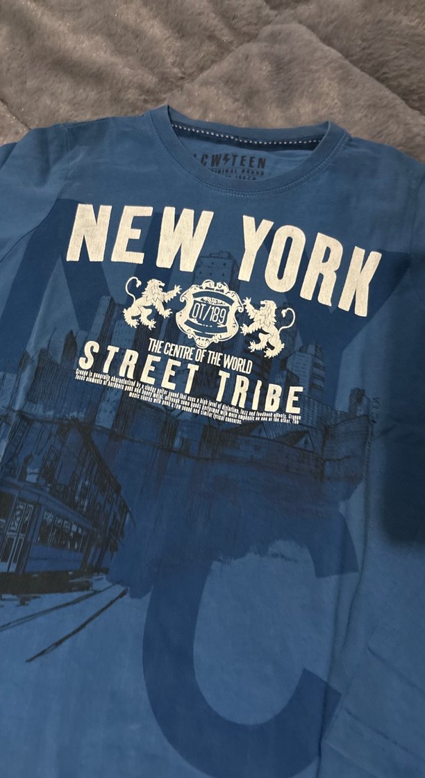 Erkek Çocuk Mavi Uzun Kollu Baskılı Tişört - Görsel 2