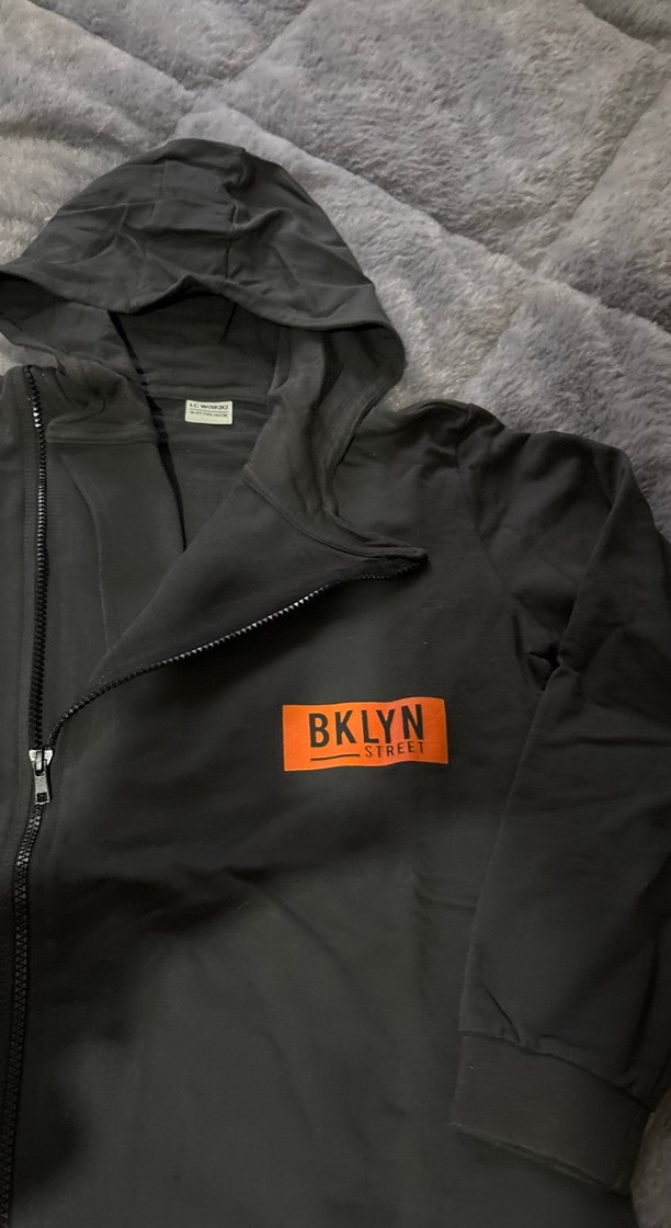 Füme Kapüşonlu Fermuarlı Erkek Sweetshirt - Görsel 2