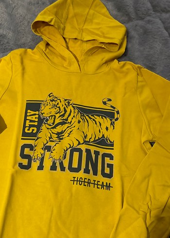 Kapüşonlu Sarı Erkek Çocuk Sweatshirt - Görsel 2