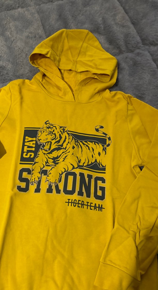 Kapüşonlu Sarı Erkek Çocuk Sweatshirt - Görsel 2