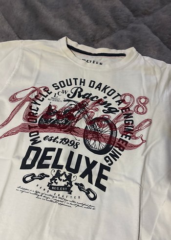 Beyaz Baskılı Uzun Kollu Erkek Tişört - Görsel 2