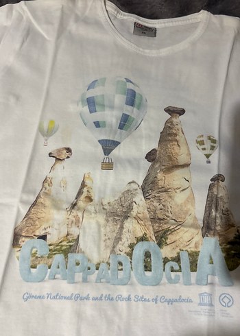 Beyaz Baskılı Kadın Kısa Kollu Pamuk Tişört - Görsel 2