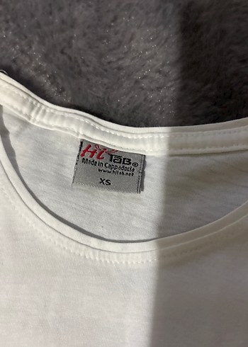 Beyaz Baskılı Kadın Kısa Kollu Pamuk Tişört - Görsel 3