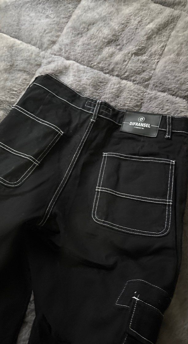 Lacivert Regular Fit Erkek Bol Kot Pantolon - Görsel 3