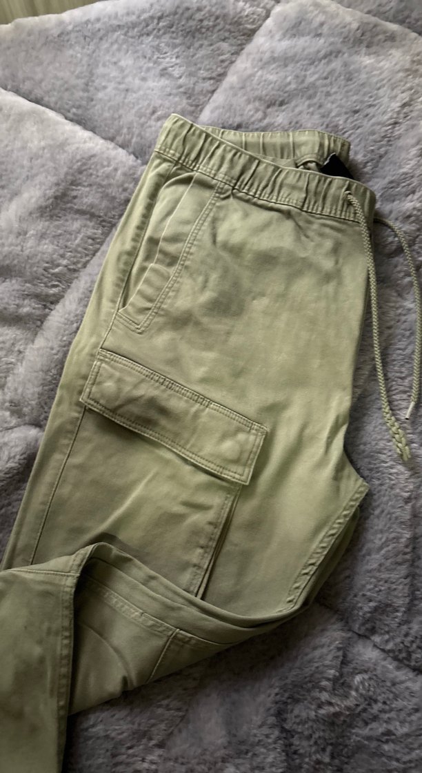 Erkek Kemerli Haki Salaş Jean Pantolon - Görsel 2