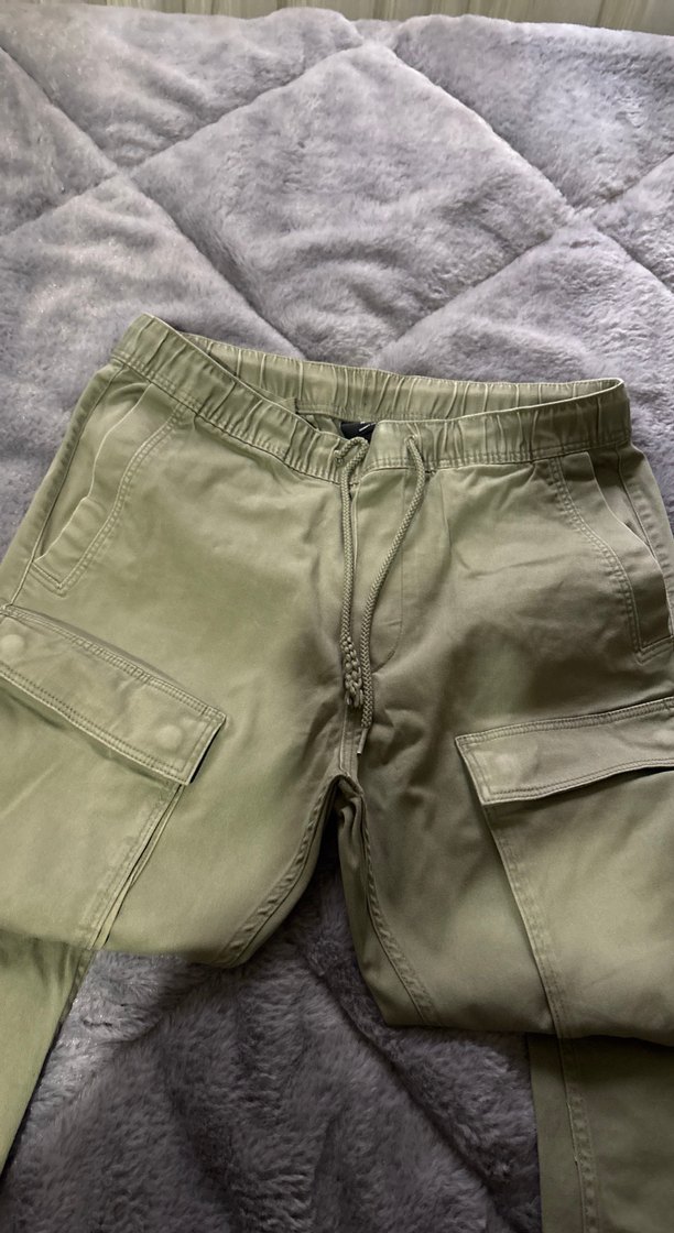 Erkek Kemerli Haki Salaş Jean Pantolon - Görsel 4