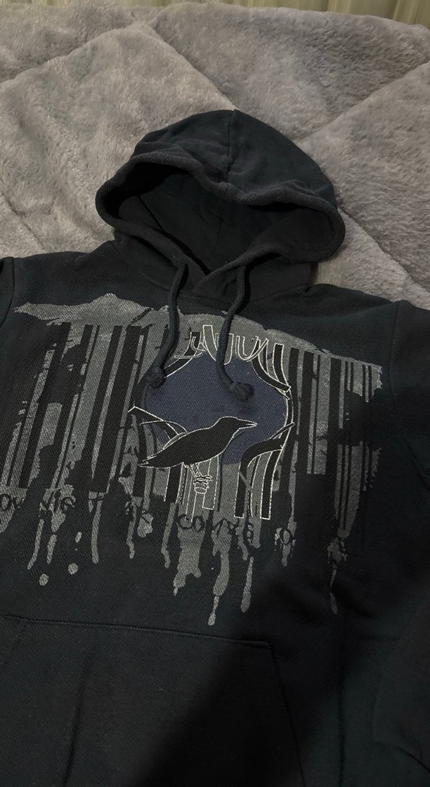 Lacivert Kapüşonlu Baskılı Sweatshirt - Görsel 2