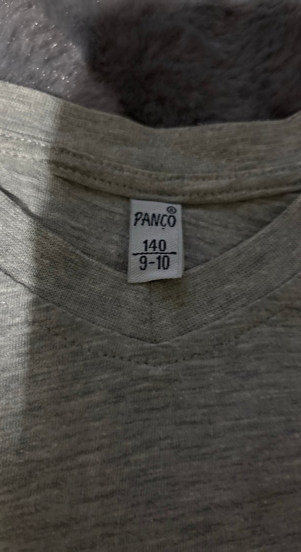 Gri V Yaka  Erkek Tişört - Görsel 2