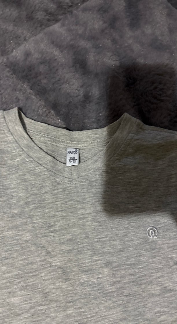 Gri V Yaka  Erkek Tişört - Görsel 3