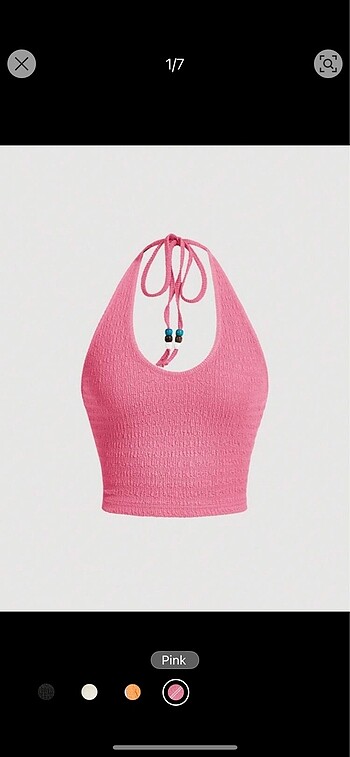 shein pembe sırt dekolteli yazlık crop