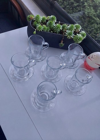 Paşabahçe 6'lı Kulplu Şeffaf Çay Bardağı Seti