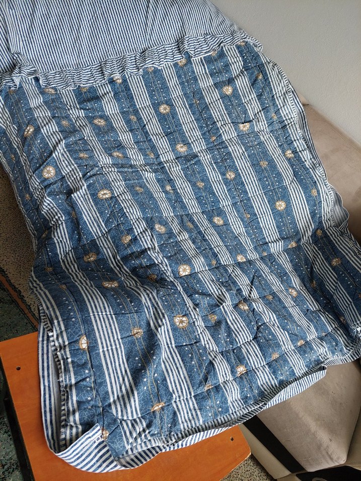 Mavi Gri Bağlama Desenli Çocuk Battaniyesi - Görsel 3