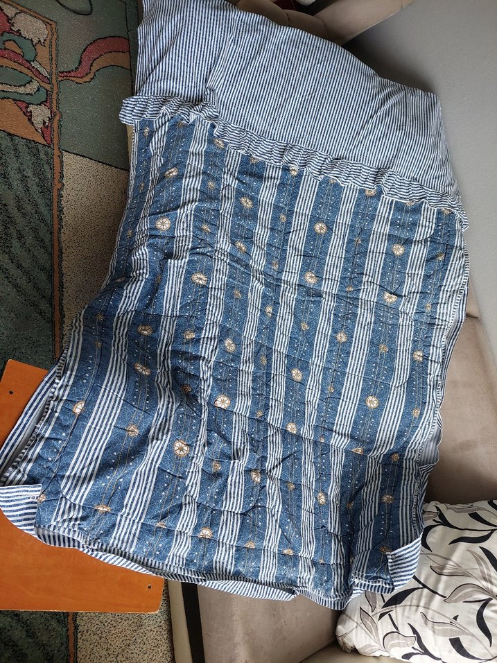 Mavi Gri Bağlama Desenli Çocuk Battaniyesi - Görsel 2