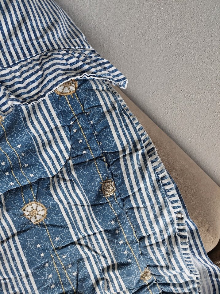 Mavi Gri Bağlama Desenli Çocuk Battaniyesi - Görsel 4